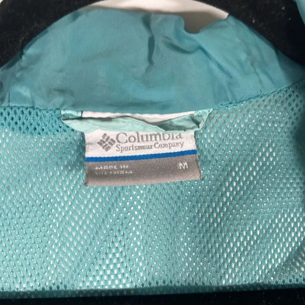 Columbia Jacket Women's Medium Green Blue Full Zip Hooded Hook Loop - Picture 7 of 11